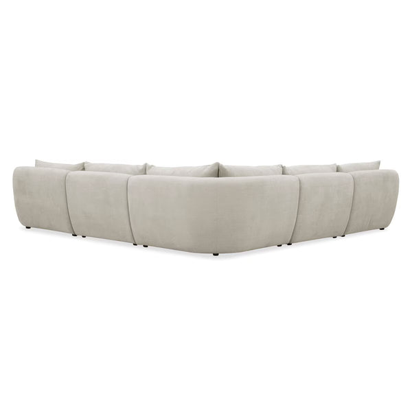 Aiden & Ivy Holley Beige Fabric 5 Piece Modular Sofa