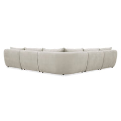 Aiden & Ivy Holley Beige Fabric 5 Piece Modular Sofa
