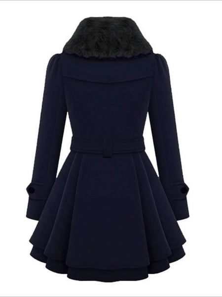 Women'S Elegant Winter Coat - Classic Mid-Length Open Front Long Sleeve Coat with Pockets, Solid Black Plain Design, Structured Collar & Smooth Fabric - Versatile for Everyday & Formal Outfits, Durable Cold Weather Outerwear, Coats for Women Winter, Winte