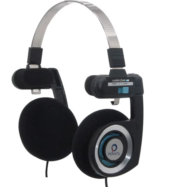 Retro Headphone with Microphone Stereo Classic Open Hifi On-Ear HD Earphones Foldable Portable Lightweight Headset