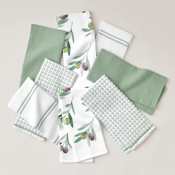 Caro Home Spring Kitchen Towels 8 Pack, in 3 Designs