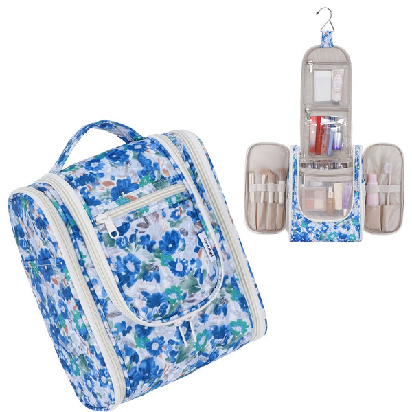 Hanging Toiletry Bag Women Large Travel Makeup Bag Organizer Bag with A PVC Compartment for Essentials Accessories Cosmetics Roomy Toiletries Bag Gift Best Toiletry Bag for International Travel Christmas Gifts