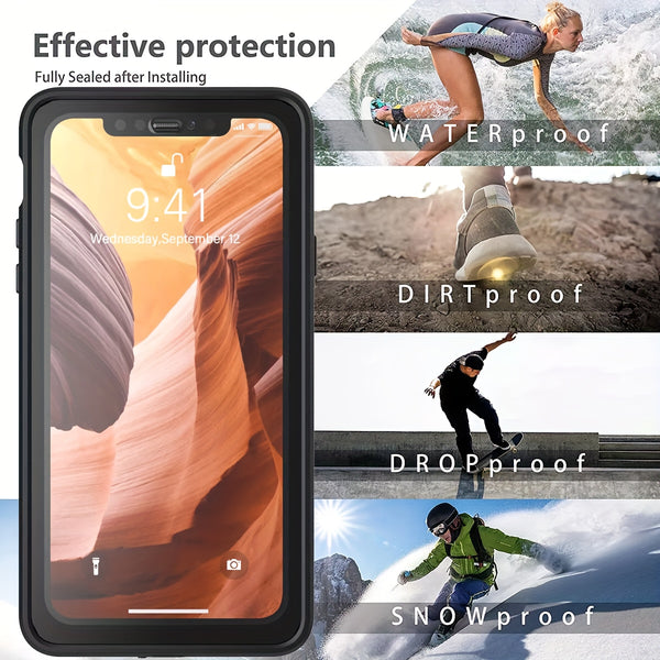 IP68 Waterproof 360° Full Body Case For iPhone 11 12 13 Pro Max Shockproof Dustproof Dirtproof Built-in Screen Protective Phone Case