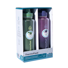 Thermoflask Stainless Steel 1.2L Water Bottle, 2 Pack in Green & Purple