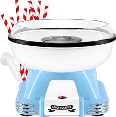 Gadgy Candy Floss Machine for Kids & Adults, Retro Cotton Maker, Suitable for Sugar or Candies, Including 10 Candyfloss Sticks, 500W, Red & White