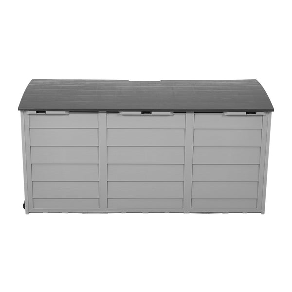 290L Lockable Waterproof Storage Box – Heavy-Duty Outdoor Deck Chest with Wheels Garden & Patio Recycling Bin Organizer for Tools, Cushions (112*49*54cm)