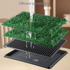 20 x 16 inch Dog Toilet Tray with Artificial Grass – Reusable Dog Litter Tray for Puppies and Small Dogs, Portable Potty with Drainage System for Flat or Home Use Indoor