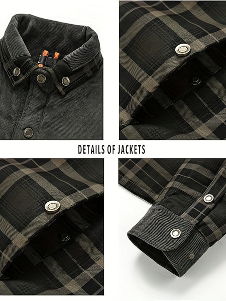 US Size Men'S Casual High-Quality Fall/Winter Plaid Jacket