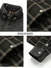 US Size Men'S Casual High-Quality Fall/Winter Plaid Jacket
