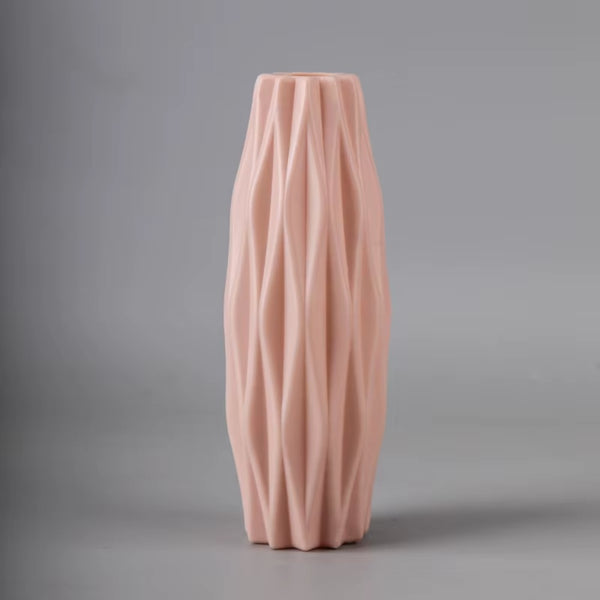 Nordic Modern Plastic Flower Vase - White Pink Blue Decorative Pot for Living Room Flower Arrangement