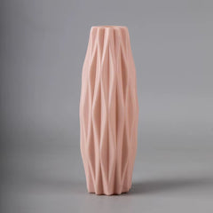 Nordic Modern Plastic Flower Vase - White Pink Blue Decorative Pot for Living Room Flower Arrangement