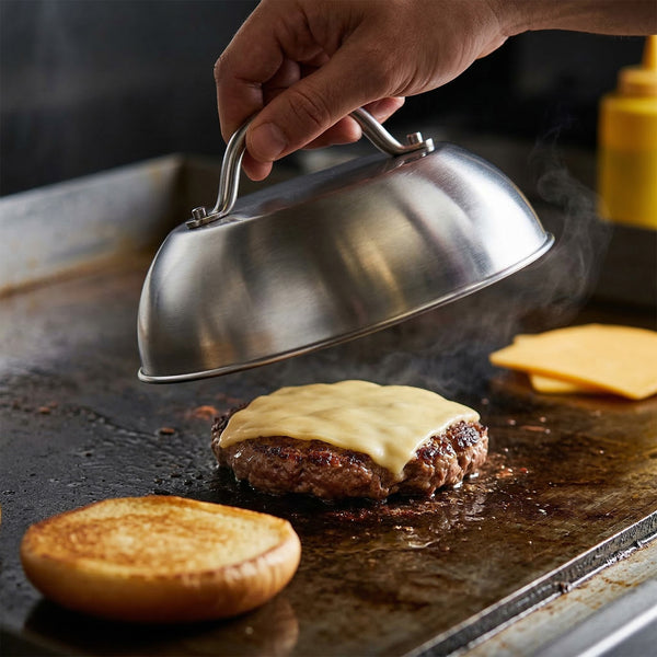 Smash Burger Press Kit for Griddle – 5-Piece Flat Top Grill Accessories Set with Burger Press, 12-Inch Melting Dome, Large Griddle Spatula
