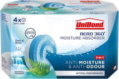 Unibond AERO 360° Moisture Absorber Neutral Refill Tab, Ultra-Absorbent and Odour-Neutralising, for AERO 360° Dehumidifier, Condensation Absorbers, (4 X 450G)