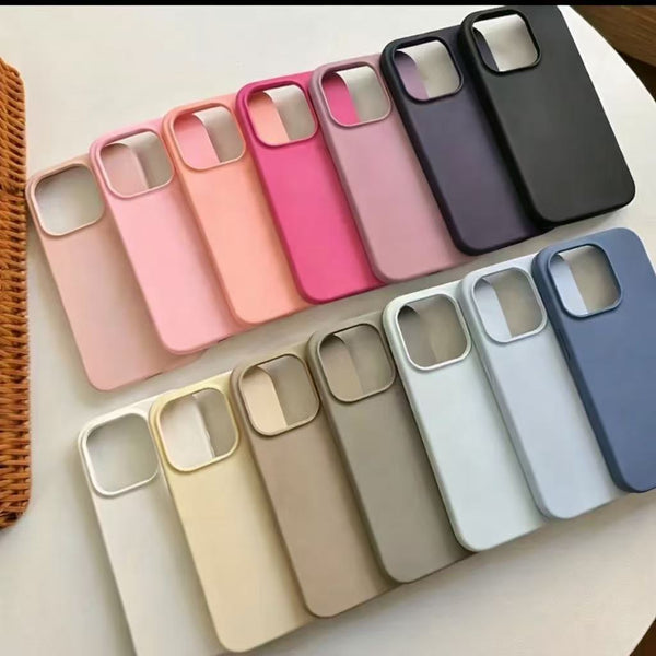 Solid Colour Thickened Matte Anti-Drop Phone Case for iPhone 15/14/14 Pro Max/13 – Soft Touch Protective Cover