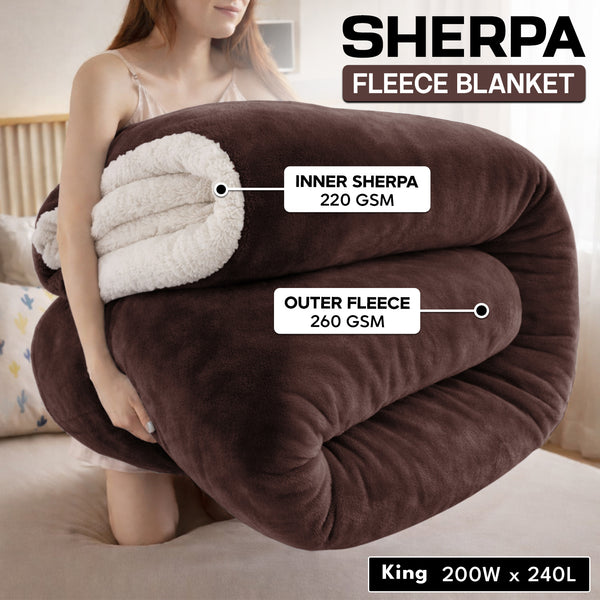 1pc Luxurious Double-Sided Sherpa Throw Blanket – Soft, Warm & Cozy Contemporary Blanket, Machine Washable, Perfect for Couch, Bed, Office & Travel, Ideal Gift