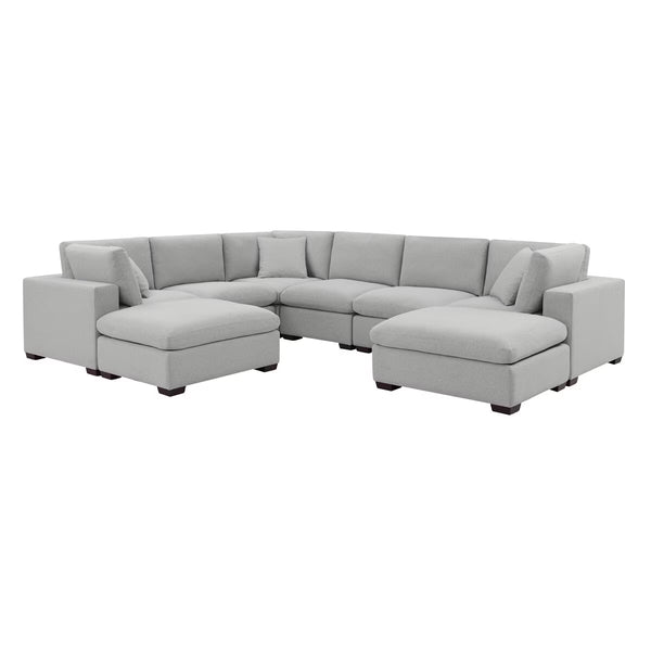 Thomasville Grey Fabric 8 Piece Modular Sofa