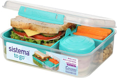 Sistema Bento Box Lunch | Bento School Lunch Box with Compartments | 1.65 L | Food Storage Container in Minty Teal | 1 Count