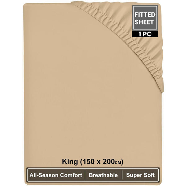 Super Dreamer Fitted Bed Sheets 100% Polyester, Available in Single, Double & King Sizes, Multiple Colours, Machine Washable, Soft & Durable, Perfect for a Cozy Night'S Sleep