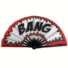 Large Bamboo Fiber-Style Plastic Cowboy Fan with 