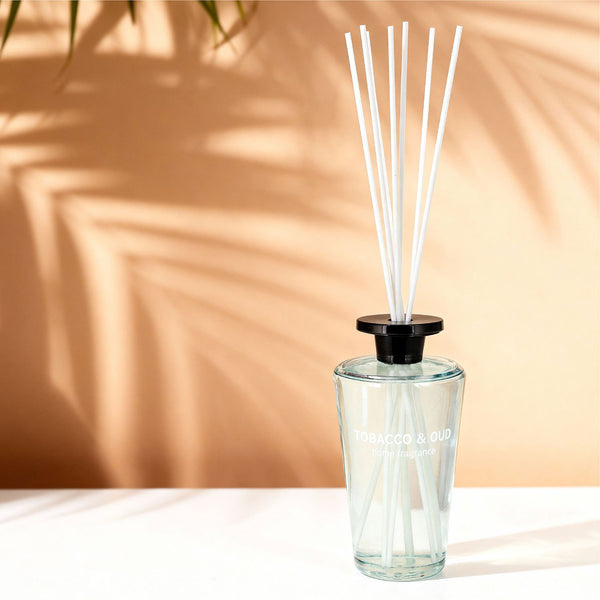 REEF 1000ml Reed Oil Diffuser Set, Sandalwood, Teak Wood, Tobacco & Oud, Luxury Beautiful Home Fragrance for Bedroom Living Room Home Decor Office Essential Oil Reed Diffuser for Stress Relief