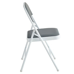 Set of 6 Folding Chairs, Faux Leather Foldable Chairs with Metal Frame and Padded Seat, Easy to Fold and Store for Home, Office, Dining and Reception