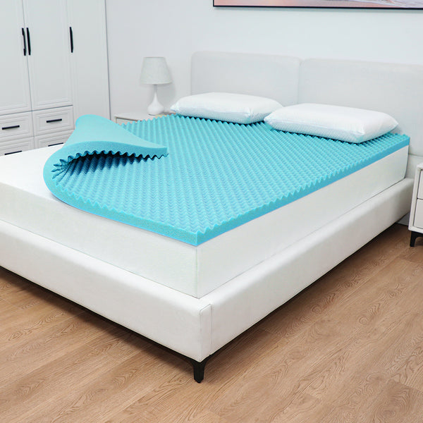 Skin-friendly and Breathable Slow-rebound Memory Foam Mattress, Home Bedroom Egg Crate Pattern Foam Mattress, Soft Mattress for Student Dormitories, Comfortable Pressure-relieving Deep Sleep Mattress, Blue