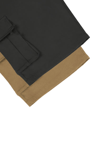 2pcs Men'S Cargo Shorts, Drawstring Waist Multi-Pocket Men'S Shorts