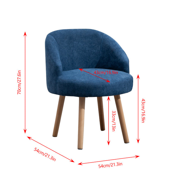Set of 2 Small Accent Occasional Lounge Sofa, Guest Reception Sofa Chair Office Chair, Tub Chairs Upholstered Fabric with Solid Wood Legs