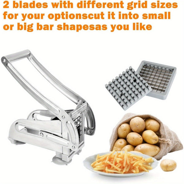Potato Chipper Chip Chopper Cutter Slicer Maker 2 Stainless Steel Sharp 36/ 64 Holes French Fry Easily Removable