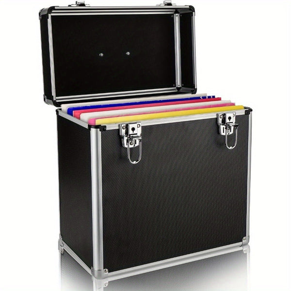 Vinyl Record Storage 12, LP Case Album Collection DJ Carry Storage Cases Lockable Box LP Case Vinyl Record Storage Carry Box Holds up to 50pcs Albums Record Collection Chest