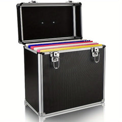 Vinyl Record Storage 12, LP Case Album Collection DJ Carry Storage Cases Lockable Box LP Case Vinyl Record Storage Carry Box Holds up to 50pcs Albums Record Collection Chest