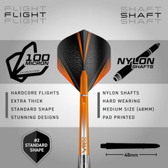 RED DRAGON Amberjack Series Darts Set with Flights and Shafts (Stems)