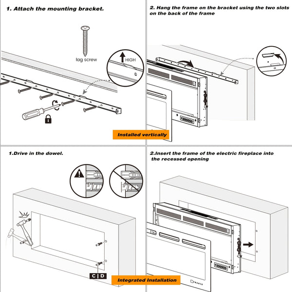 2-Stage Heater with Large Ventilation Holes | 2 Control Modes, 20 Mixed Flames, 5 Brightness Levels, Overheat Protection, 5-Level Flame Adjustment, Timer Function, Square Shape, 220V-240V, British Specification Plug, Brand: Oyajia