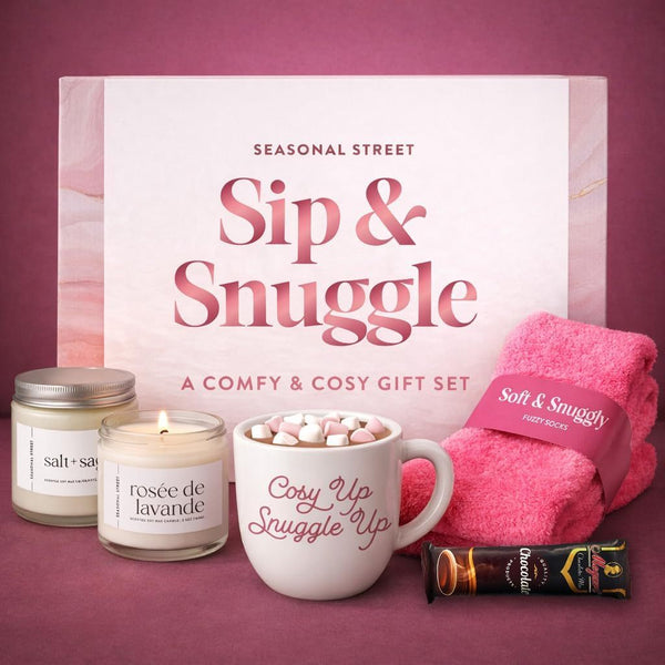 Mother'S Day Gift for Her - Birthday Pamper Gifts for Women with Scented Candle, Pink Socks, Hot Chocolate Sachet, Best Wishes Card, Self Care Box, Gifts for Mum, Hot Chocolate Gift Set