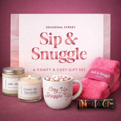 Mother'S Day Gift for Her - Birthday Pamper Gifts for Women with Scented Candle, Pink Socks, Hot Chocolate Sachet, Best Wishes Card, Self Care Box, Gifts for Mum, Hot Chocolate Gift Set