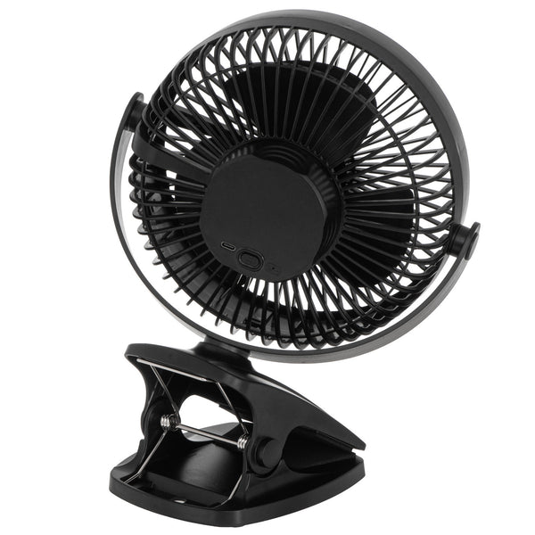 Desk fan with clip, rechargeable, 15.5 cm, 360° rotation, USB-C, Adler