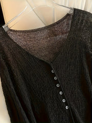 Unique and Lightweight V-neck Cardigan - Transparent Summer Long Sleeved Shawl, Suitable for Spring/summer/autumn, Women's Casual and Sexy Style