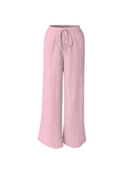Women's Three-piece Elegant Casual Wide-leg Trousers, Straight Leg Design, Suitable for All Seasons, Adult Fit, All-season Trousers, Loose Fit, Comfortable and Flattering.