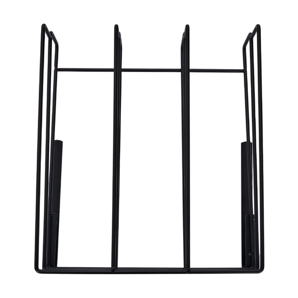 1 piece, black two-layer, no drilling cutting board rack, cabinet cutting board, cutting board storage rack, cabinet pull-out pot cover rack, sturdy and durable, strong load-bearing capacity, size: 26.5 cm W x 30 cm D x 6 cm H