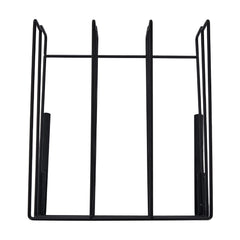 1 piece, black two-layer, no drilling cutting board rack, cabinet cutting board, cutting board storage rack, cabinet pull-out pot cover rack, sturdy and durable, strong load-bearing capacity, size: 26.5 cm W x 30 cm D x 6 cm H