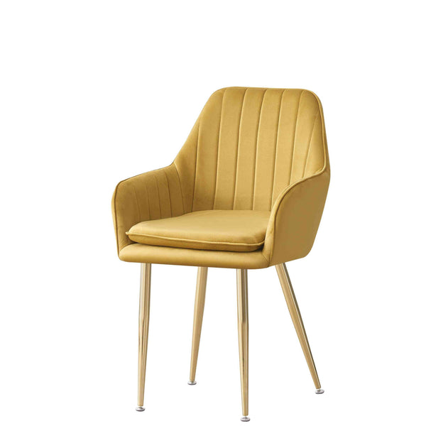 MOF Velvet Dining Chairs Kitchen Chairs Living Room Chairs with Sturdy Metal Legs Reception Chairs with Backrest and Padded Seat