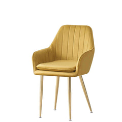 MOF Velvet Dining Chairs Kitchen Chairs Living Room Chairs with Sturdy Metal Legs Reception Chairs with Backrest and Padded Seat