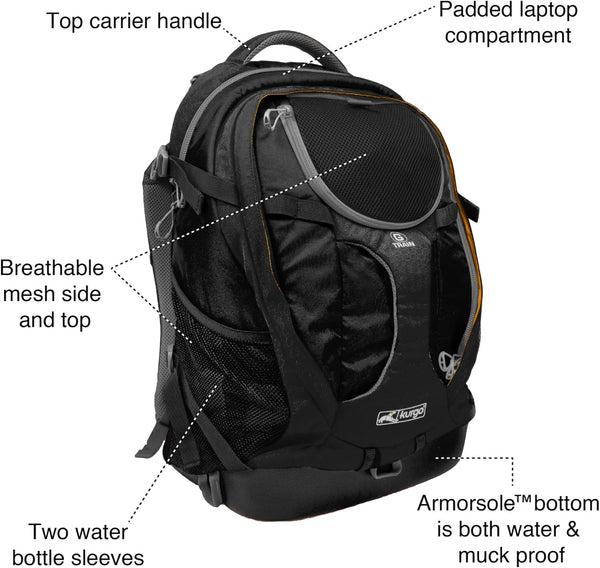 Kurgo G-Train Pack, Carrier Backpack for Small Dogs and Cats, Ideal for Hiking or Travel, Waterproof Bottom, Chili Red