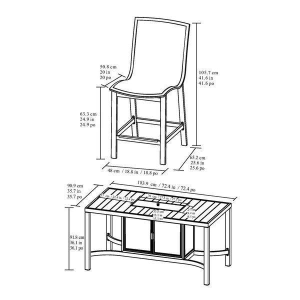 Agio Maricopa 7 Piece High Fire Dining Set + Cover