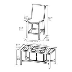 Agio Maricopa 7 Piece High Fire Dining Set + Cover