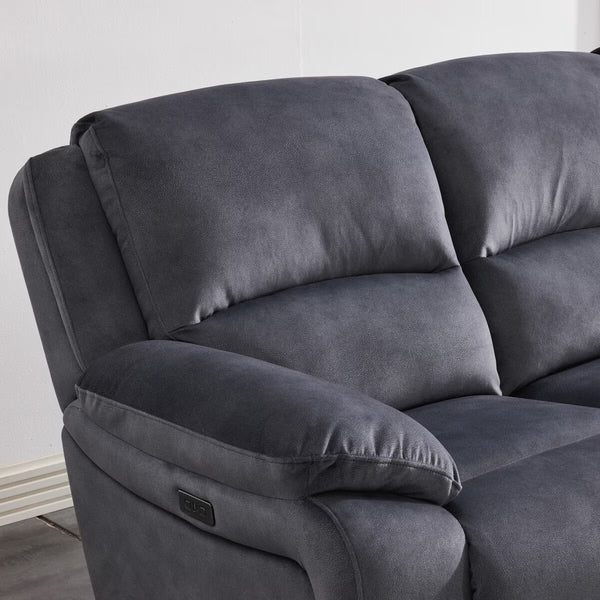 Belagio Grey Fabric Power Recliner 2 Seater Sofa