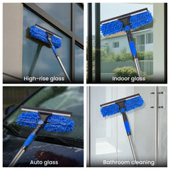 4M Window Squeegee Set Glass Cleaning Tool with Extension Poles & Washer for Indoor and Outdoor Use