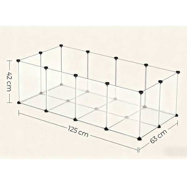 Pet Playpen, Pet Fence Indoor, Modular Animal Pen with Floor, for Hamsters, Rabbits, Hedgehogs, Ferrets