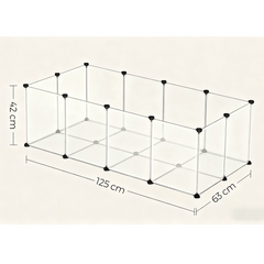 Pet Playpen, Pet Fence Indoor, Modular Animal Pen with Floor, for Hamsters, Rabbits, Hedgehogs, Ferrets