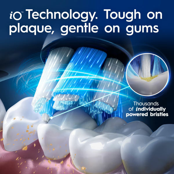 Oral B Io 3 Duo Pack Power Electric Toothbrush, Matt Black & Ice Blue